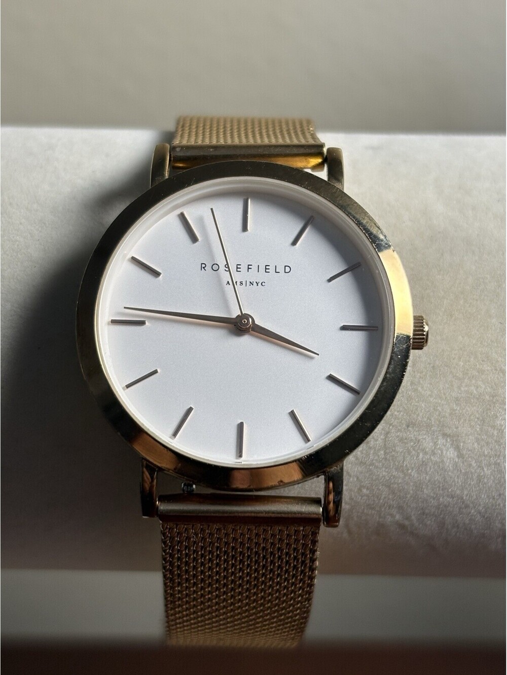 ROSEFIELD The Tribeca TWR-T50 Women's Quartz Watch White Rose Gold Mesh 33mm